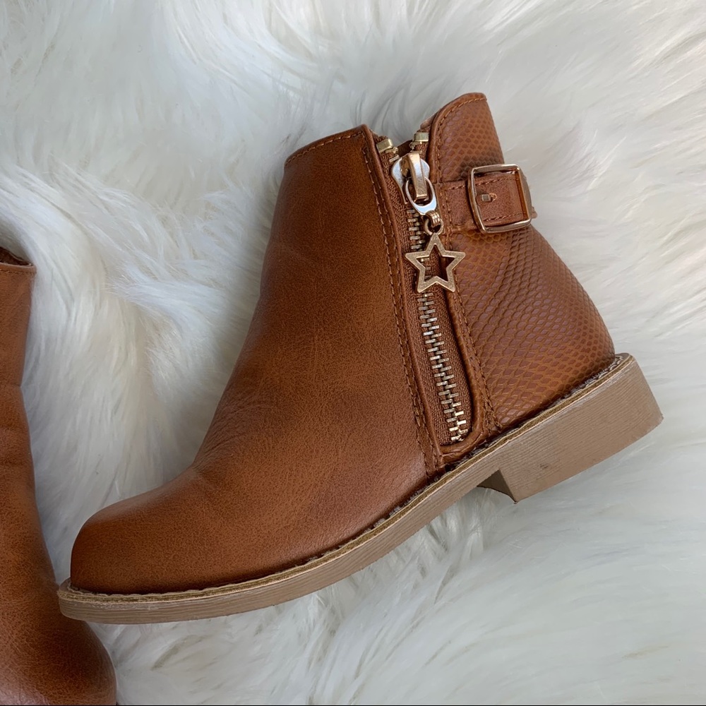 Primark Brown Star Zipper Ankle Booties Size 9 - Picture 2 of 5